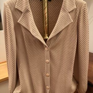 St. John  Tan Ribbed Blazer